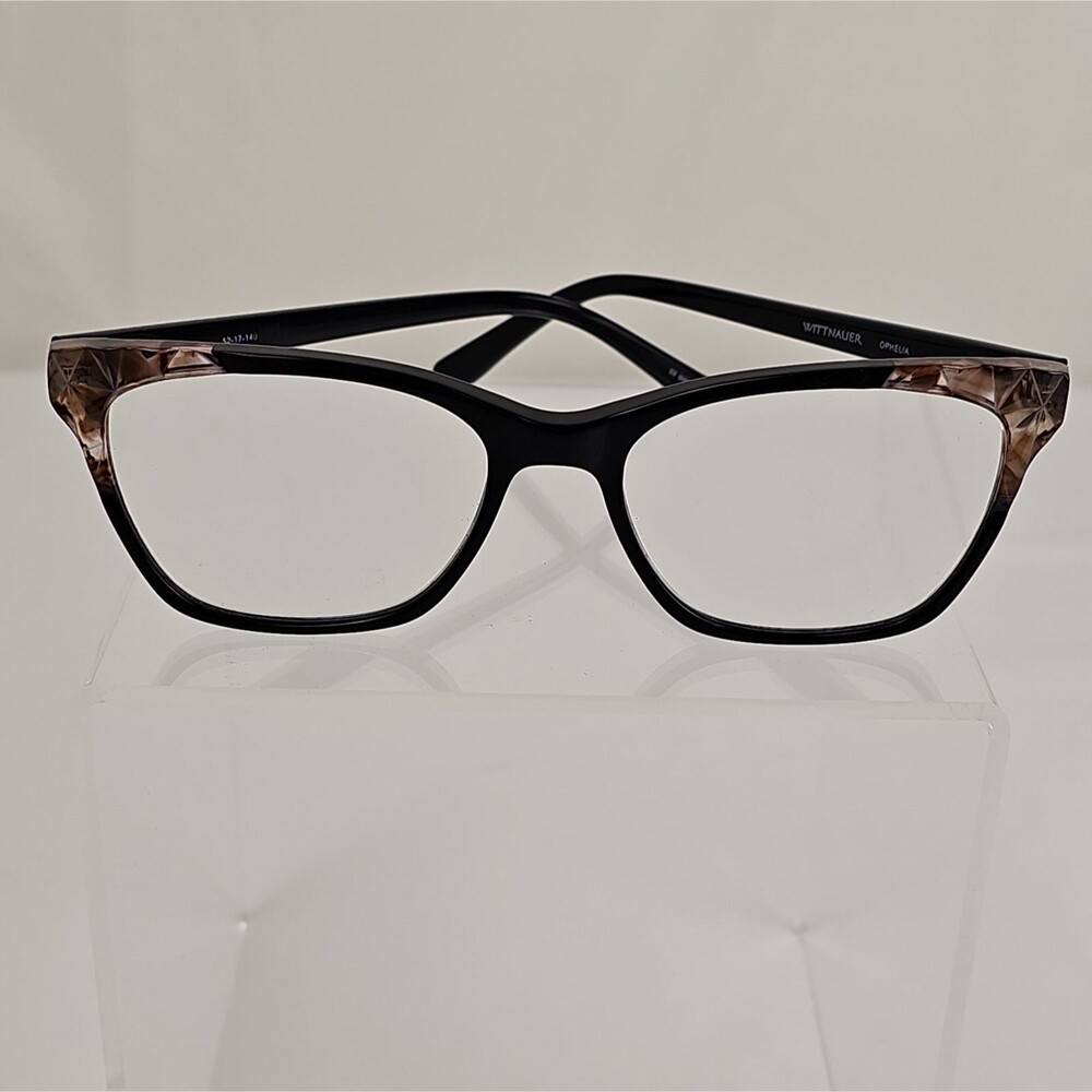 Wittnauer Ophelia Black Eyeglass Frames 52-17-140 Women’s Gold Accent